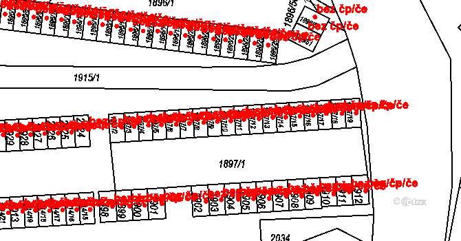 Zruč nad Sázavou 40994261 na parcele st. 1897/10 v KÚ Zruč nad Sázavou, Katastrální mapa