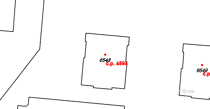 Zlín 4594 na parcele st. 6548 v KÚ Zlín, Katastrální mapa