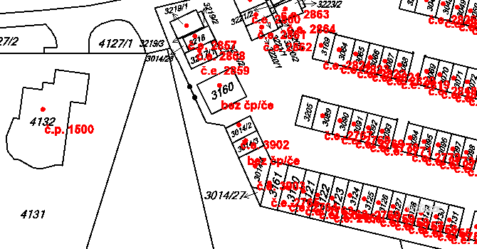 Podlesí 3902, Havířov na parcele st. 3014/2 v KÚ Bludovice, Katastrální mapa