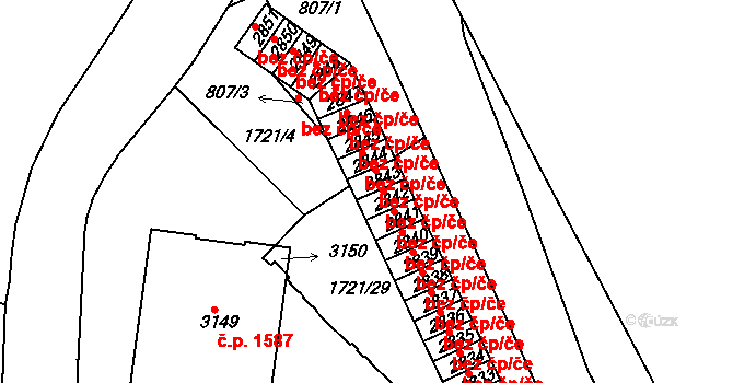 Čáslav 43974261 na parcele st. 2843 v KÚ Čáslav, Katastrální mapa