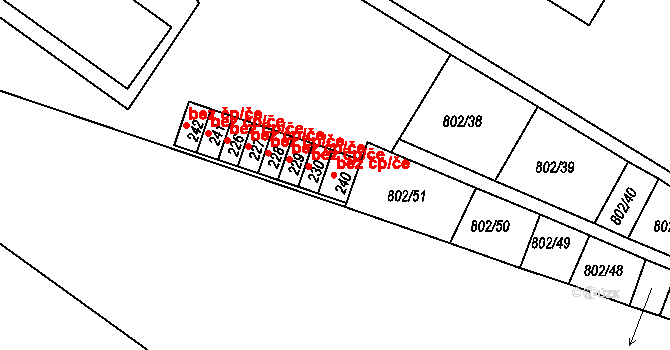 Jilemnice 44292261 na parcele st. 240 v KÚ Hrabačov, Katastrální mapa