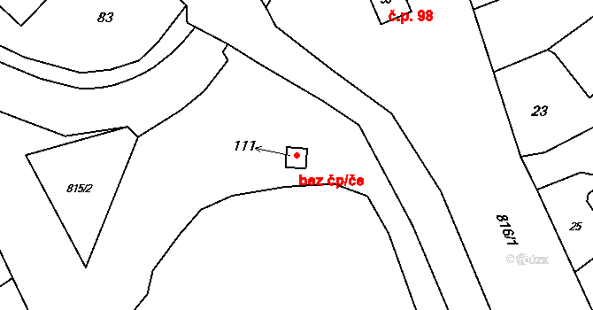 Brnířov 45212261 na parcele st. 111 v KÚ Brnířov, Katastrální mapa