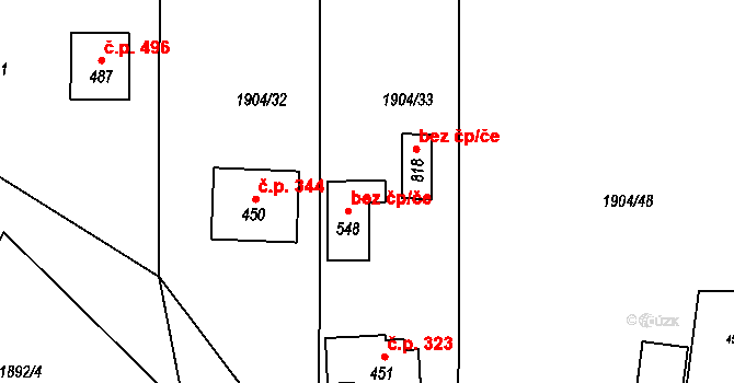 Ropice 46482261 na parcele st. 548 v KÚ Ropice, Katastrální mapa