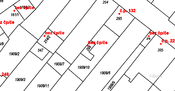 Ivaň 47081261 na parcele st. 296 v KÚ Ivaň, Katastrální mapa