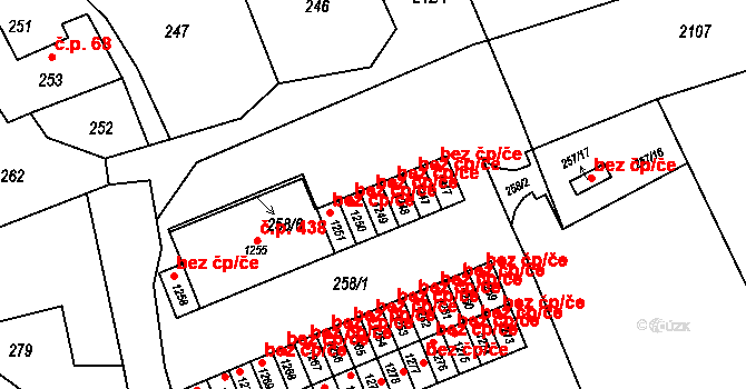 Grygov 47309261 na parcele st. 1249 v KÚ Grygov, Katastrální mapa