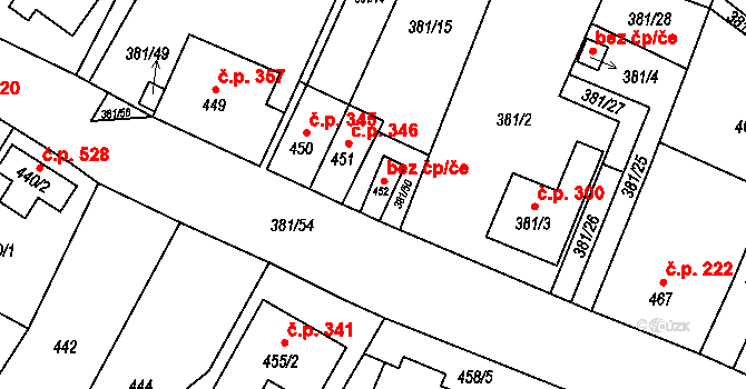 Šanov 47477261 na parcele st. 452 v KÚ Šanov nad Jevišovkou, Katastrální mapa