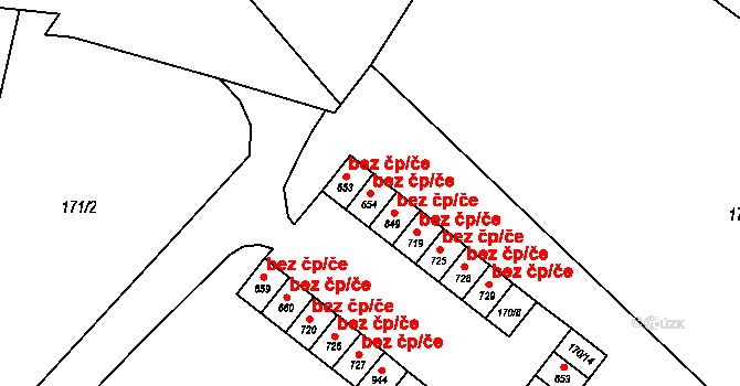 Kvasice 48111261 na parcele st. 654 v KÚ Kvasice, Katastrální mapa