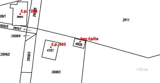 Žamberk 48649261 na parcele st. 4608 v KÚ Žamberk, Katastrální mapa