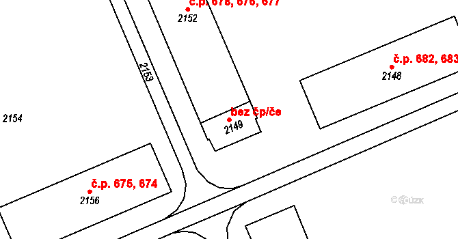 Chodov 48808261 na parcele st. 2149 v KÚ Dolní Chodov, Katastrální mapa