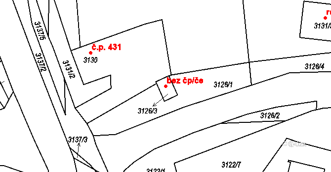 Bystřice nad Pernštejnem 48823261 na parcele st. 3126/3 v KÚ Bystřice nad Pernštejnem, Katastrální mapa