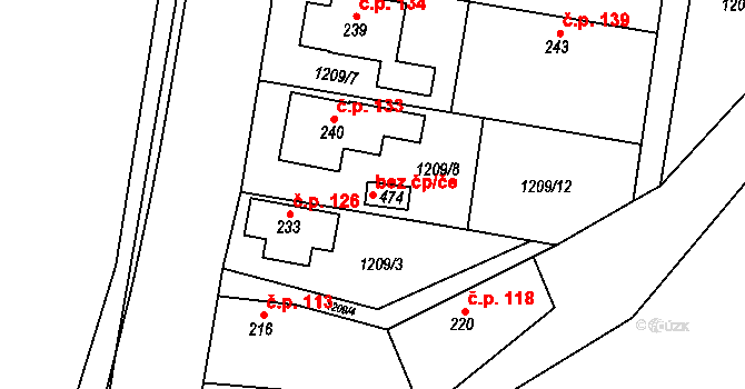 Leskovec 48933261 na parcele st. 474 v KÚ Leskovec, Katastrální mapa