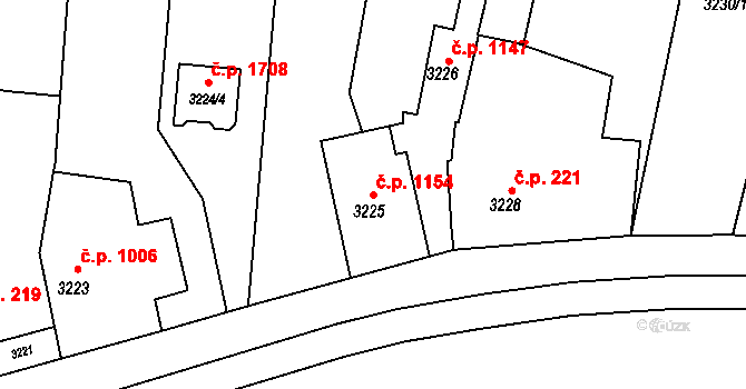Kunovice 1154 na parcele st. 3225 v KÚ Kunovice u Uherského Hradiště, Katastrální mapa