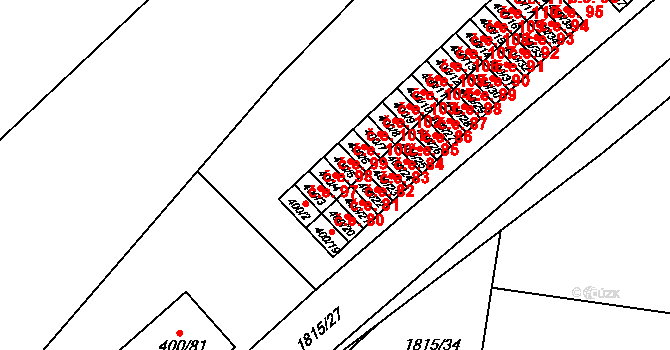 Vysokov 99 na parcele st. 400/4 v KÚ Vysokov, Katastrální mapa