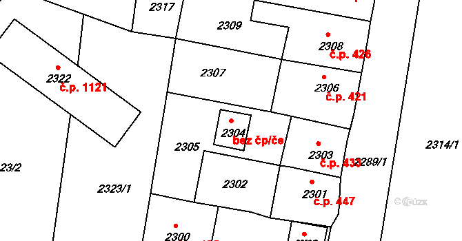 Jirkov 49818261 na parcele st. 2304 v KÚ Jirkov, Katastrální mapa