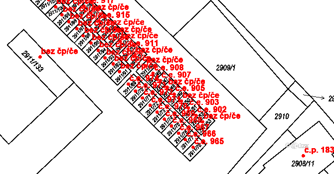 Roudnice nad Labem 50271261 na parcele st. 2911/48 v KÚ Roudnice nad Labem, Katastrální mapa