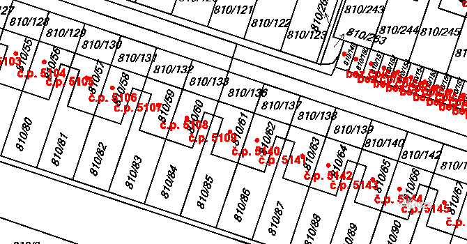 Proseč nad Nisou 5140, Jablonec nad Nisou na parcele st. 810/61 v KÚ Proseč nad Nisou, Katastrální mapa