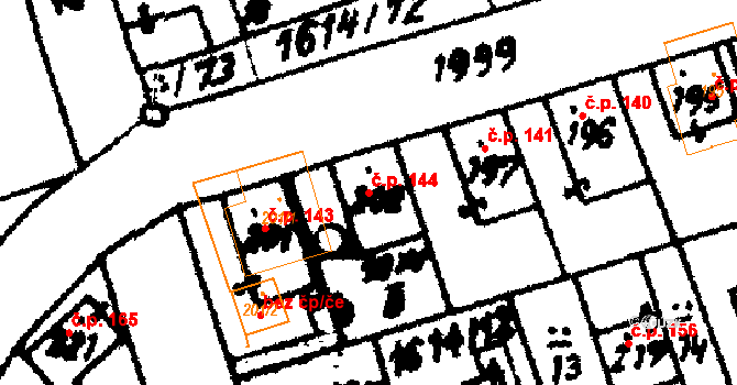 Trhová Kamenice 144 na parcele st. 202 v KÚ Trhová Kamenice, Katastrální mapa