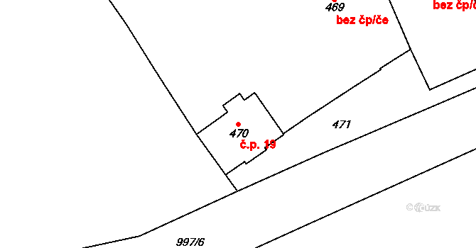 Chotiměř 19, Blížejov na parcele st. 470 v KÚ Chotiměř u Blížejova, Katastrální mapa