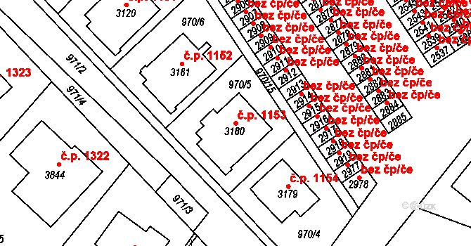 Sušice II 1153, Sušice na parcele st. 3180 v KÚ Sušice nad Otavou, Katastrální mapa