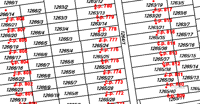 Česká Skalice 775 na parcele st. 1265/25 v KÚ Česká Skalice, Katastrální mapa