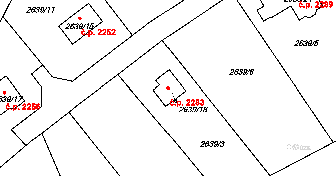 Předměstí 2283, Litoměřice na parcele st. 2639/18 v KÚ Litoměřice, Katastrální mapa