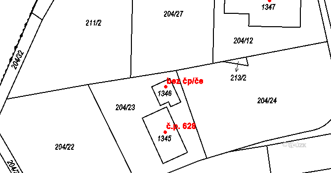 Nepomuk 80916261 na parcele st. 1346 v KÚ Nepomuk, Katastrální mapa