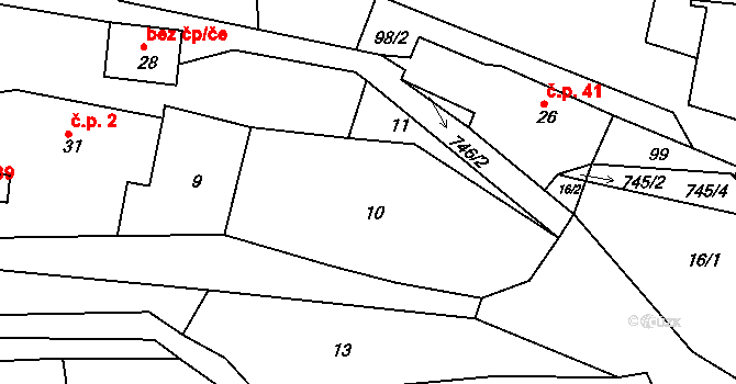 Rviště 4, Orlické Podhůří na parcele st. 32 v KÚ Rviště, Katastrální mapa
