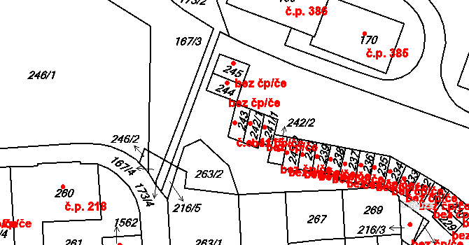 Řetenice 1115, Teplice na parcele st. 243 v KÚ Teplice-Řetenice, Katastrální mapa