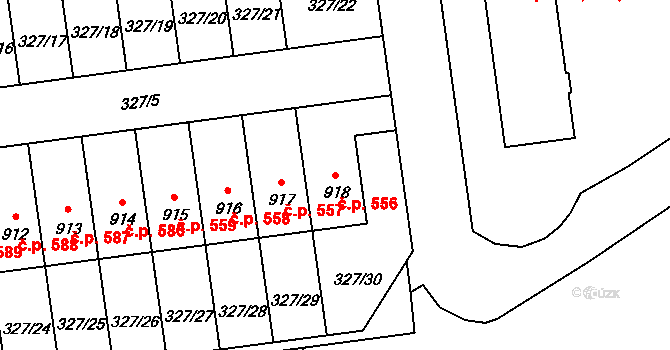 Úšovice 556, Mariánské Lázně na parcele st. 918 v KÚ Úšovice, Katastrální mapa