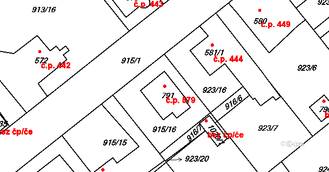 Rožmitál pod Třemšínem 579 na parcele st. 791 v KÚ Rožmitál pod Třemšínem, Katastrální mapa