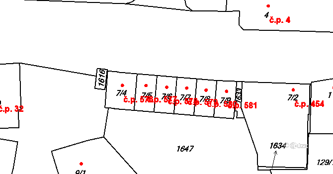 Holýšov 578 na parcele st. 7/6 v KÚ Holýšov, Katastrální mapa