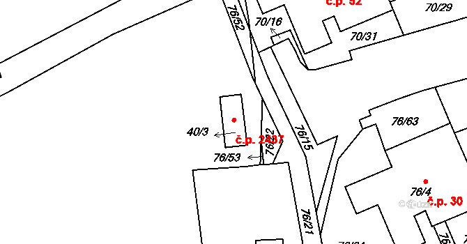 Břevnov 2437, Praha na parcele st. 40/3 v KÚ Břevnov, Katastrální mapa