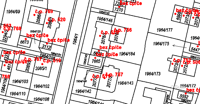 Třebíč 38373262 na parcele st. 6079 v KÚ Třebíč, Katastrální mapa