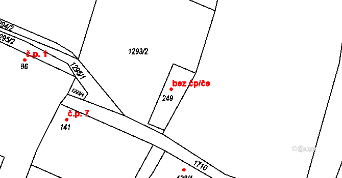 Dražíč 39947262 na parcele st. 249 v KÚ Dražíč, Katastrální mapa