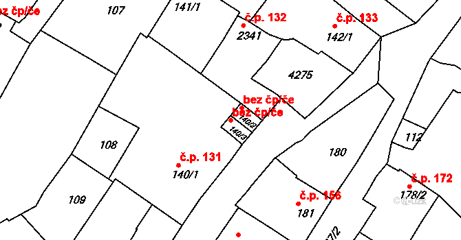 Rakovník 44442262 na parcele st. 140/3 v KÚ Rakovník, Katastrální mapa