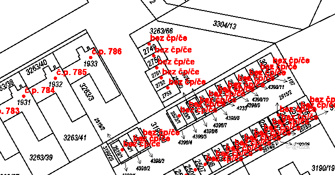 Lanškroun 45501262 na parcele st. 2753 v KÚ Lanškroun, Katastrální mapa