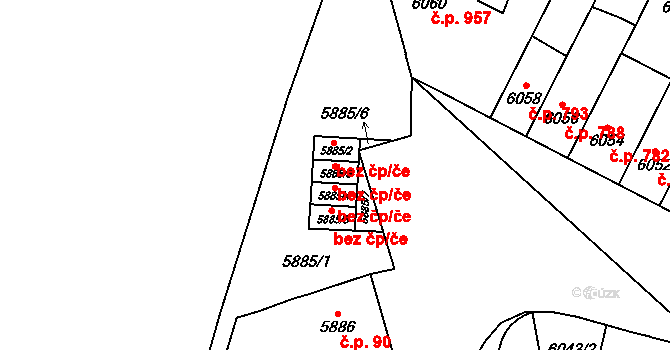 Brno 45582262 na parcele st. 5885/3 v KÚ Židenice, Katastrální mapa