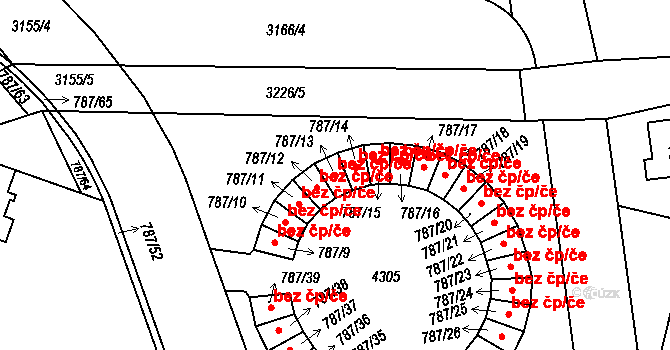 Čelákovice 46137262 na parcele st. 787/13 v KÚ Čelákovice, Katastrální mapa