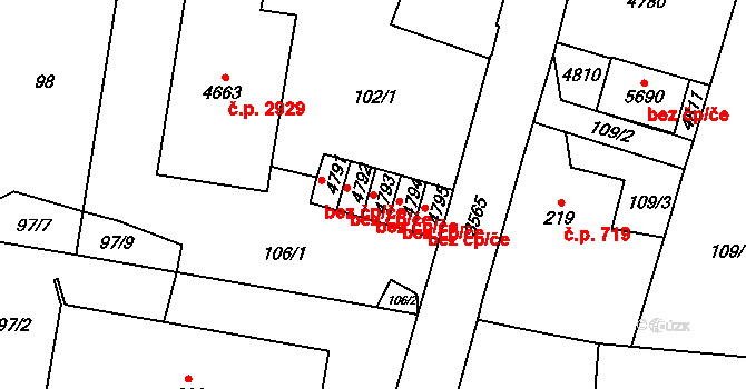 Dvůr Králové nad Labem 48591262 na parcele st. 4793 v KÚ Dvůr Králové nad Labem, Katastrální mapa
