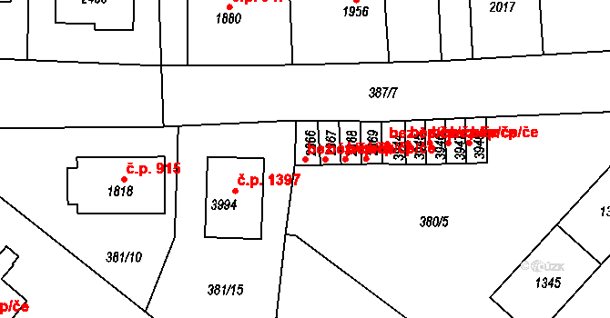 Sušice 50418262 na parcele st. 2366 v KÚ Sušice nad Otavou, Katastrální mapa