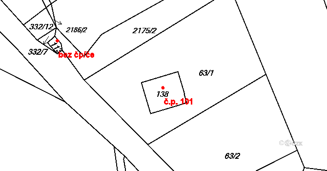 Odolenovice 101, Jenišovice na parcele st. 138 v KÚ Odolenovice u Jenišovic, Katastrální mapa