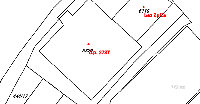 Žatec 2787 na parcele st. 3329 v KÚ Žatec, Katastrální mapa