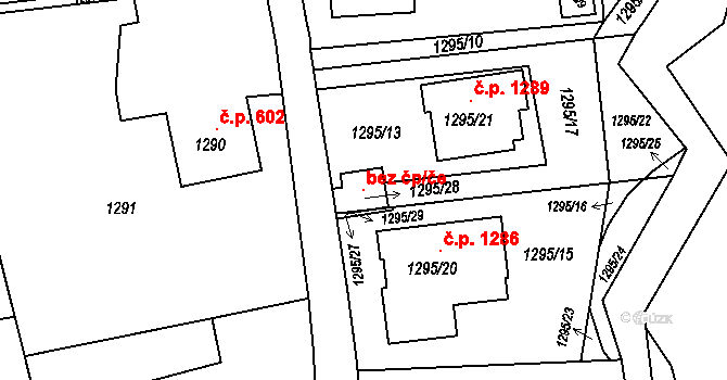 Havířov 102405263 na parcele st. 1295/28 v KÚ Prostřední Suchá, Katastrální mapa