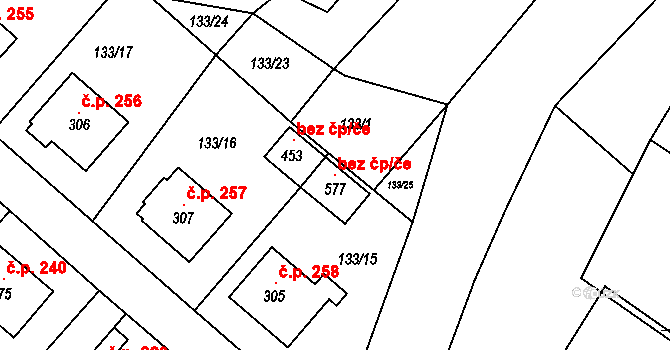 Bohdalov 147477263 na parcele st. 577 v KÚ Bohdalov, Katastrální mapa