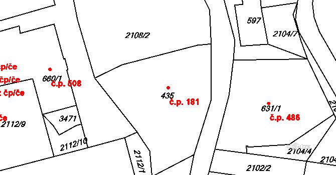 Horní Rokytnice 181, Rokytnice nad Jizerou na parcele st. 435 v KÚ Horní Rokytnice nad Jizerou, Katastrální mapa