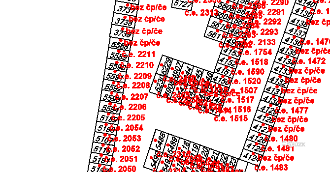 Cheb 2056 na parcele st. 4908 v KÚ Cheb, Katastrální mapa