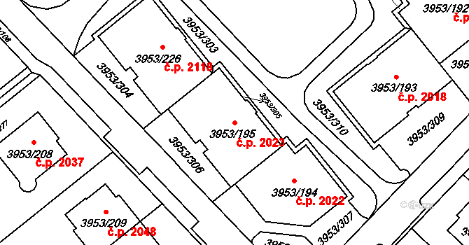 Řečkovice 2023, Brno na parcele st. 3953/195 v KÚ Řečkovice, Katastrální mapa