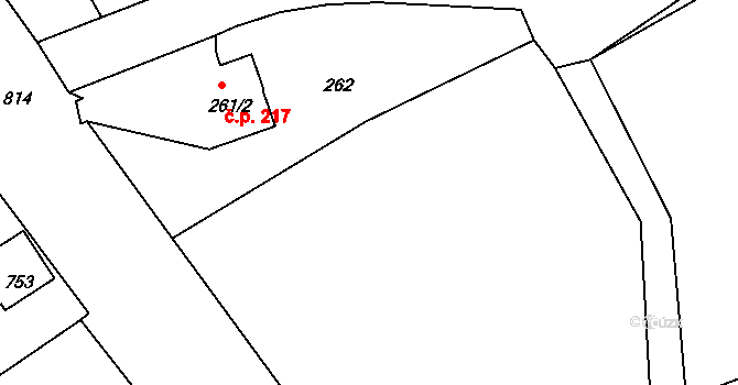 Rýnovice 4791, Jablonec nad Nisou na parcele st. 263/1 v KÚ Rýnovice, Katastrální mapa