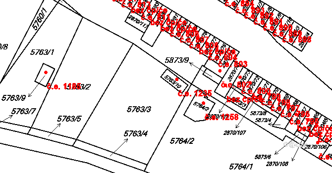 Velké Meziříčí 1235 na parcele st. 5763/10 v KÚ Velké Meziříčí, Katastrální mapa