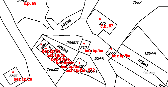 Vsetín 39556263 na parcele st. 212 v KÚ Rokytnice u Vsetína, Katastrální mapa